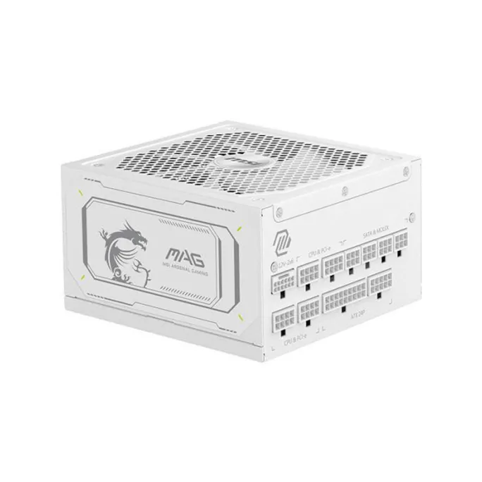 MSI MAG A1000GL PCIE5  WHITE 1000 Watt ATX 3.1 PCIe 5.1 80+ Gold Netzteil 135mm Lüfter