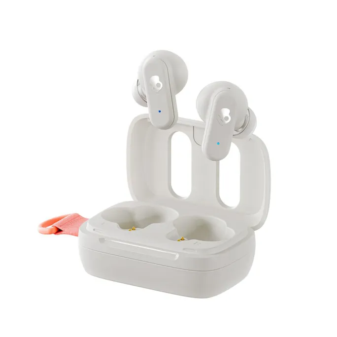 Skullcandy Dime 3 True Wireless drahtlose Kopfhörer, weiß/orange Bluetooth In-Ear