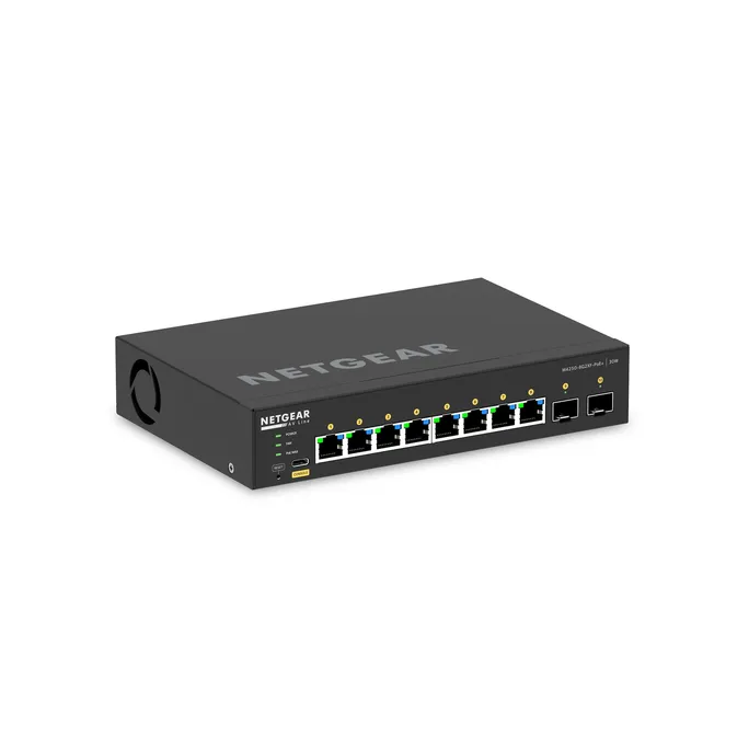 NETGEAR GSM4210PX AV Line M4250-8G2XF-PoE+ 220W fully managed Desktop-Switch mit Einbauhalterung