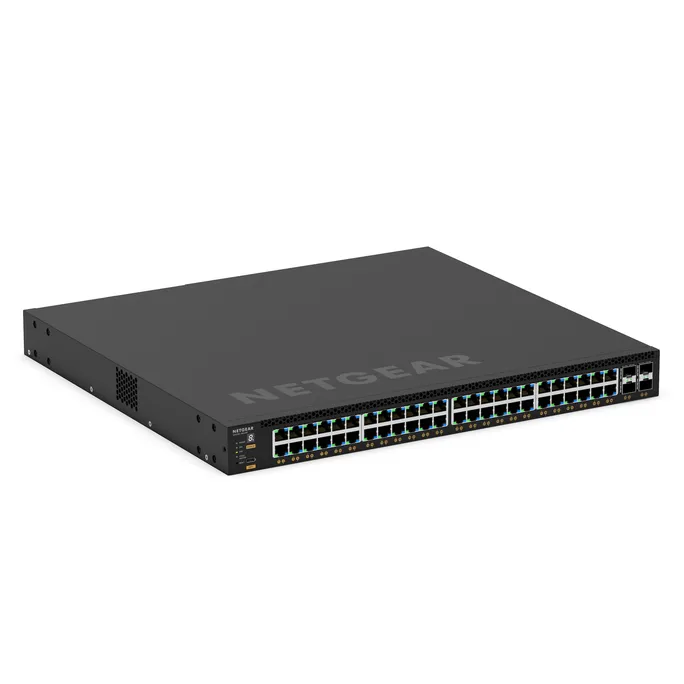 NETGEAR M4350-48G4XF (GSM4352)-48x1G PoE+ (236W base, up to 1,440W) and 4xSFP+ Managed Switch