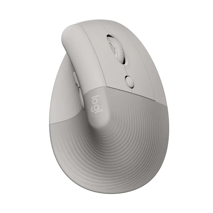 Logitech Lift Vertical Sand (Rechtshändig) Ergonomische Maus, kabellos, Bluetooth, Logi Bolt Adapter, Unterstützt Logi Options+