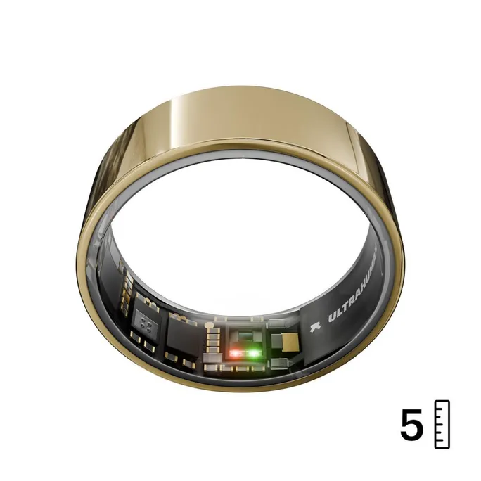 ULTRAHUMAN Ring Air - Smart Ring für Frauen und Männer  - Schlaf -und Fitness Tracking Wearable - Herzfrequenz - Smartring Bionic Gold Größe 5
