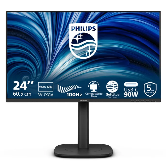 Philips 24B2U3301D 24.1 Zoll WUXGA IPS Office Monitor 16:10 100 Hz DP/HDMI/USB-C PD90W/LAN Docking