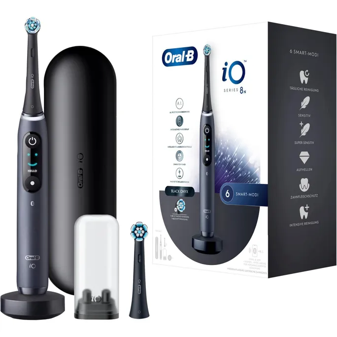 Oral-B iO Series 8N Set Black Onyx Elektrische Zahnbürste Schwarz
