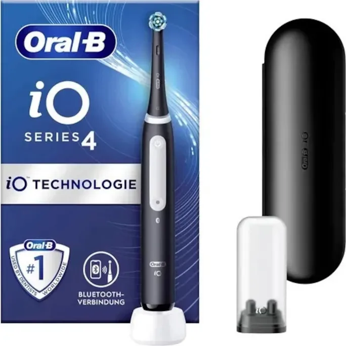 Oral-B iO Series 4 matte black mit Etui Elektrische Zahnbürste Schwarz
