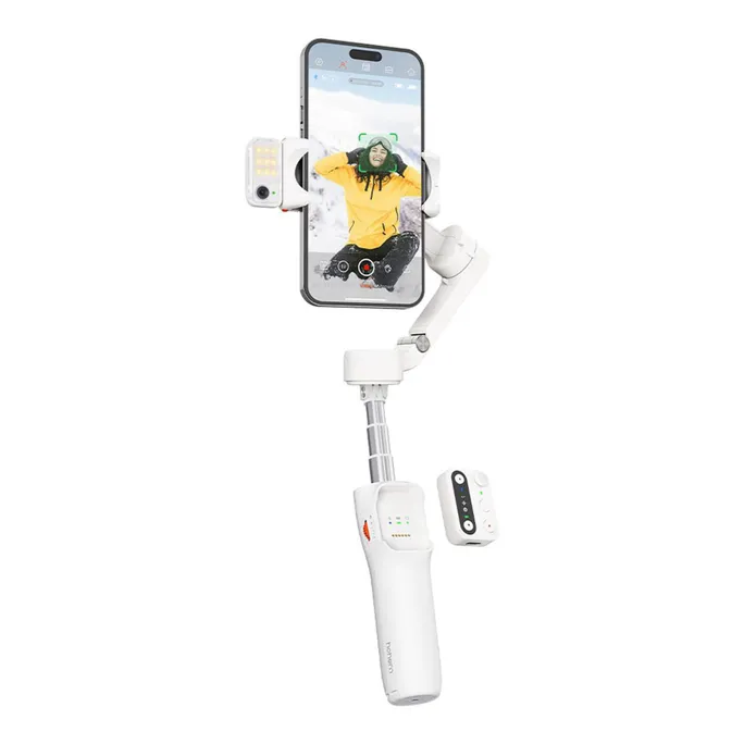 Hohem iSteady V3 Faltbarer Gimbal-Stabilisator mit abnehmbarer Fernbedienung Weiß