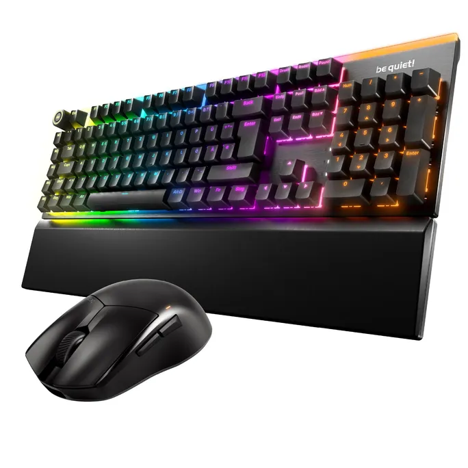 be quiet! LIGHT MOUNT Silent Linear Combo, Maus-Tastaturkombination, kabellos, Gaming, inkl. be quiet! Dark Perk Ergo