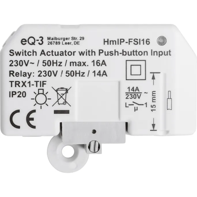 Homematic IP Schaltaktor mit Tastereingang (16 A) – Unterputz HmIP-FSI16