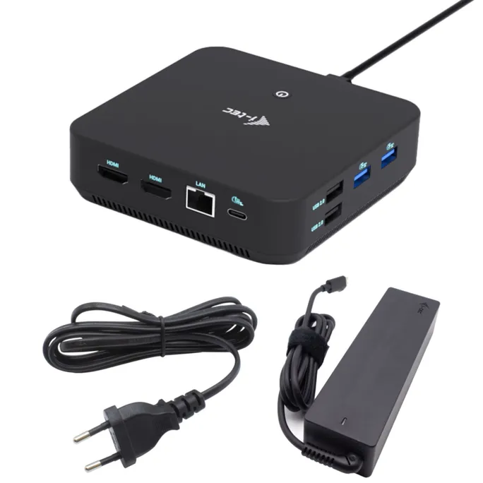 i-tec USB-C Pro Docking Station – 4K-Auflösung, 2x HDMI, 1x DP, 5x USB-A, 2x USB-C, Gbit-LAN, inkl. 100W Netzteil