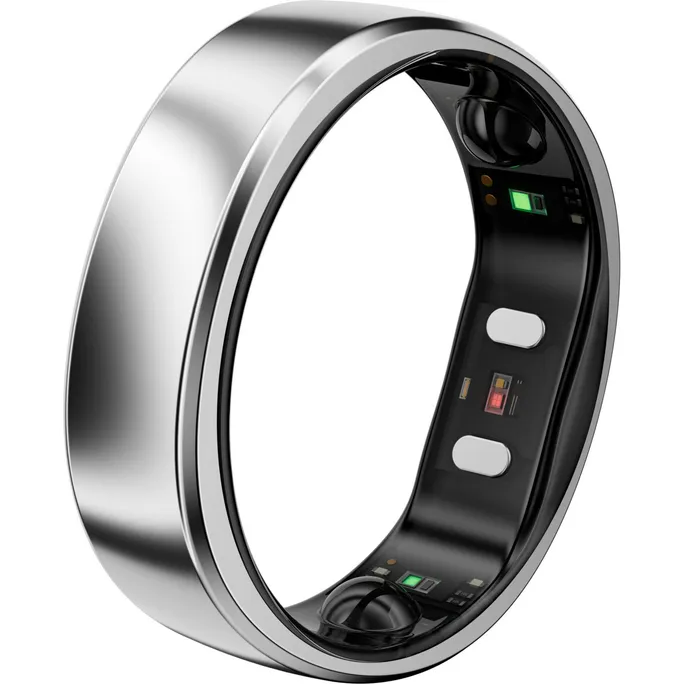 RingConn Smart Ring Gen2 Air für Frauen und Männer - Schlaf- und Fitness Tracking Wearable - Herzfrequenz - Galaxie-Silber Größe 7