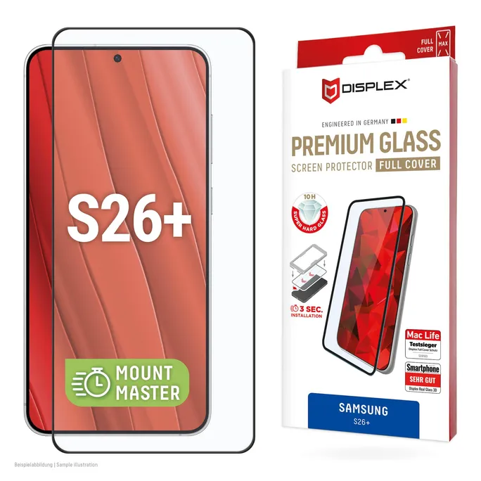 DISPLEX Premium Glass Samsung Galaxy S26+ mit MM-Montagehilfe