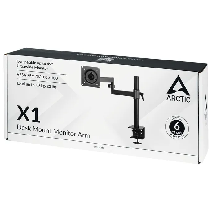 ARCTIC X1 Monitorarm Monitore bis zu 43 Zoll Tischbefestigung