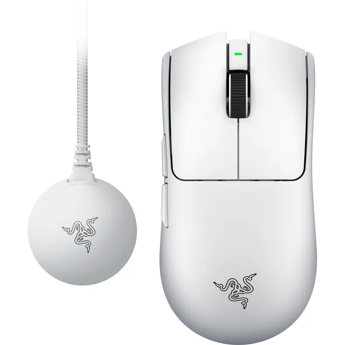 RAZER Viper V4 Pro Weiß Gaming-Maus, kabellos, symmetrisch, Bluetooth, 2.4Ghz Empfänger, 50.000 DPI, 8000 Hz Abtastrate