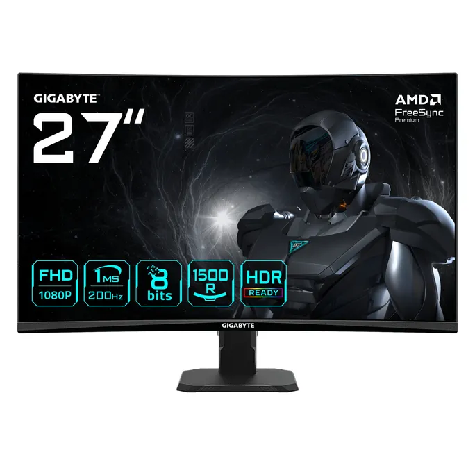 GIGABYTE GS27FCA 27 Zoll Full HD Curved Gaming Monitor 200Hz DP/HDMI