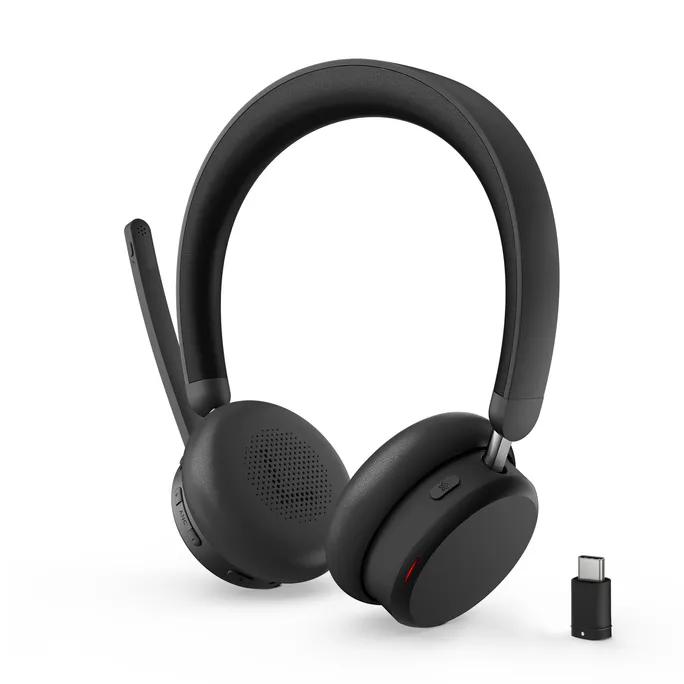 Lenovo Dual-Mode Bluetooth-Headset 6550 Schwarz, kabellos, USB-C Empfänger, ANC, Mircosoft Teams zertifiziert (kommerzielles Produkt)