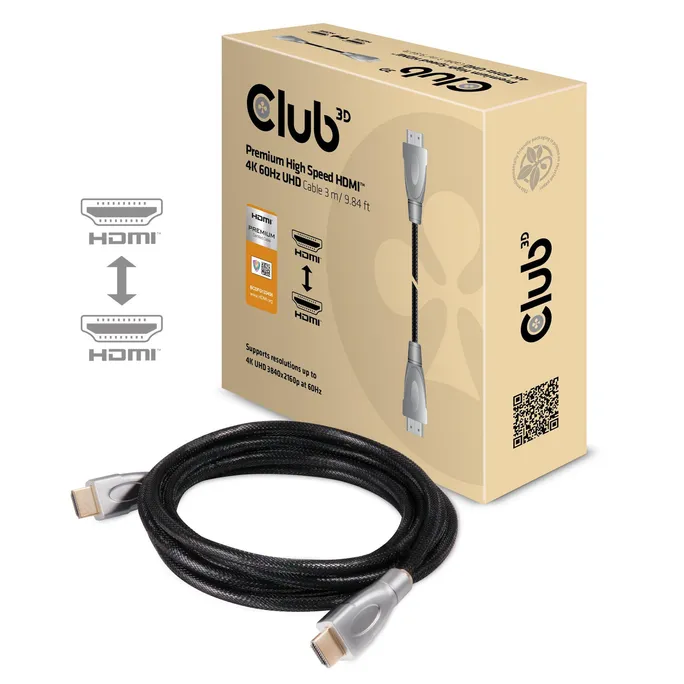 Club 3D CAC-1310 Premium High Speed HDMI™ 4K60Hz UHD Kabel 3m