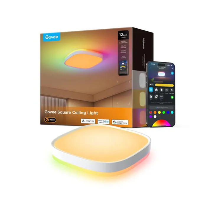 Govee smarte Deckenleuchte Pro RGBICWW eckig 28W Wi-Fi/Bluetooth Matter Alexa