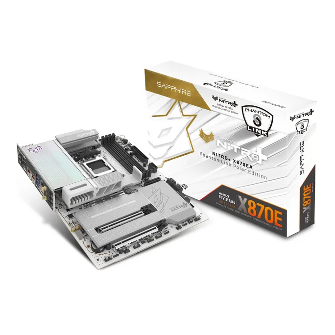 SAPPHIRE NITRO+ X870EA PhantomLink Polar WIFI7 ATX Mainboard - Sockel AM5