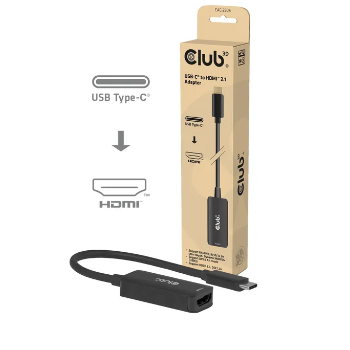 Club 3D CAC-2505 USB-C® auf HDMI™ 2.1 Adapter 8K60Hz