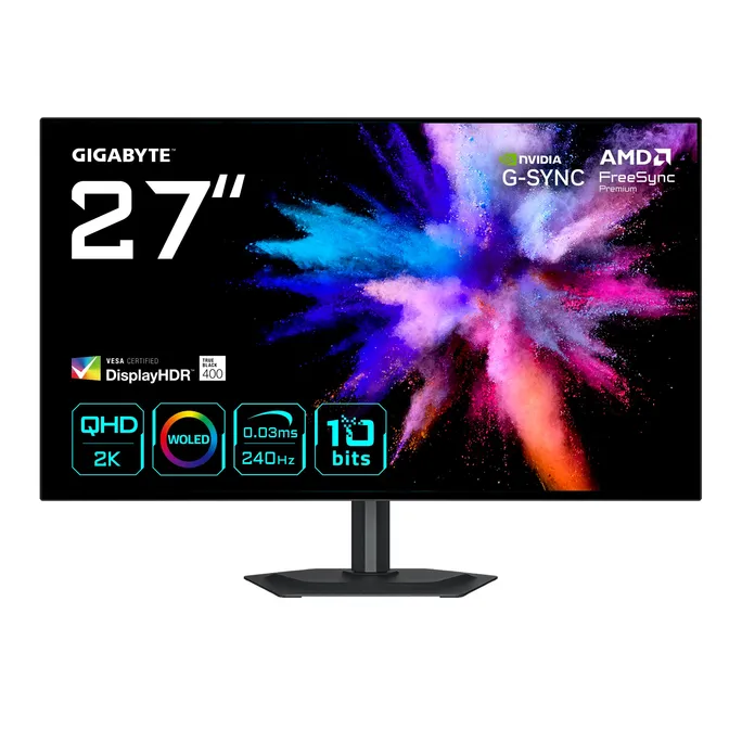 GIGABYTE GO27Q24G 27 Zoll QHD wOLED Gaming Monitor 240 Hz 16:9 DP/HDMI/USB-C 0,03ms