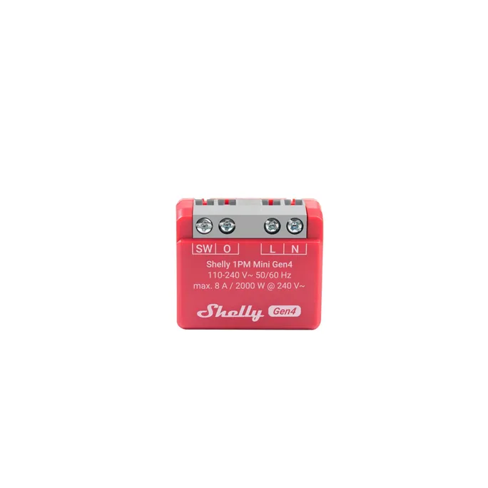 Shelly 1PM Mini Gen4 Unterputz Relais max 8A 1 Kanal WLAN, Bluetooth, Matter, Zigbee Smart-Schalter 2er Pack