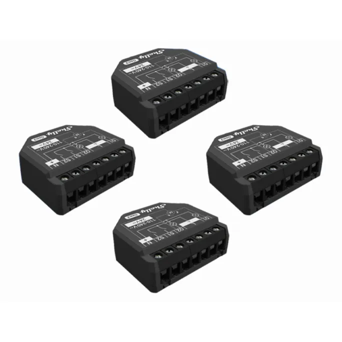 Shelly 2PM Gen3 Unterputz Relais max 16A 2 Kanal WLAN, Bluetooth, Smart-Schalter 4er Pack