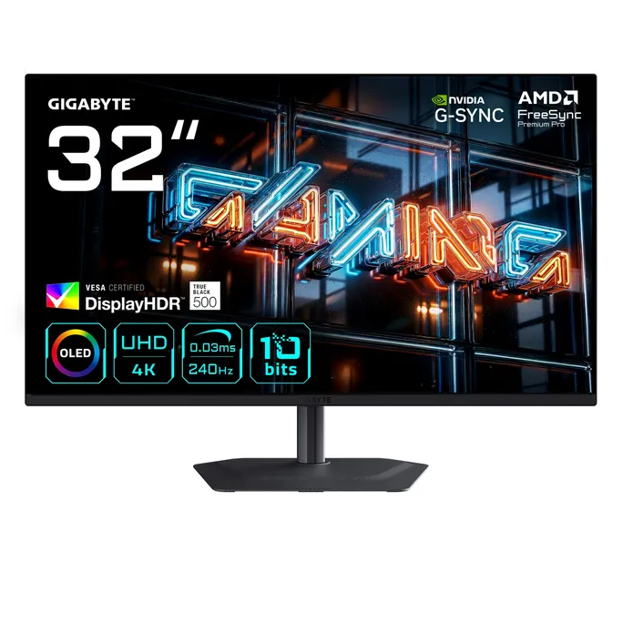 GIGABYTE MO32U24 31.5 Zoll 4K (UHD) QD-OLED Gaming Monitor 240 Hz 16:9 DP/HDMI/USB-C