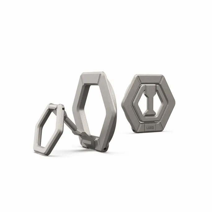 UAG Urban Armor Gear Magnetic Ring Stand Halterung/Haltering mit Standfunktion für MagSafe und UAG Cases mit eingebautem Magnet titanium