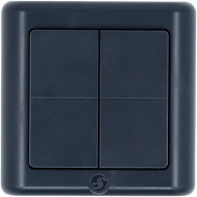 Shelly Blu Wall Switch 4 ZB DK Wandtaster 4-fach Bluetooth Zigbee 16 Aktionen Grau