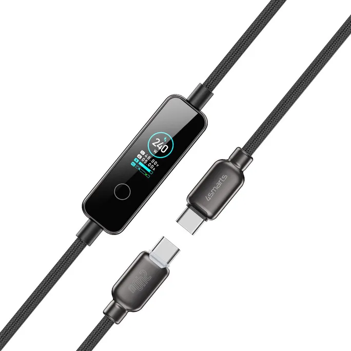 4smarts USB-C Kabel ScreenCord 240W 1,2m, schwarz