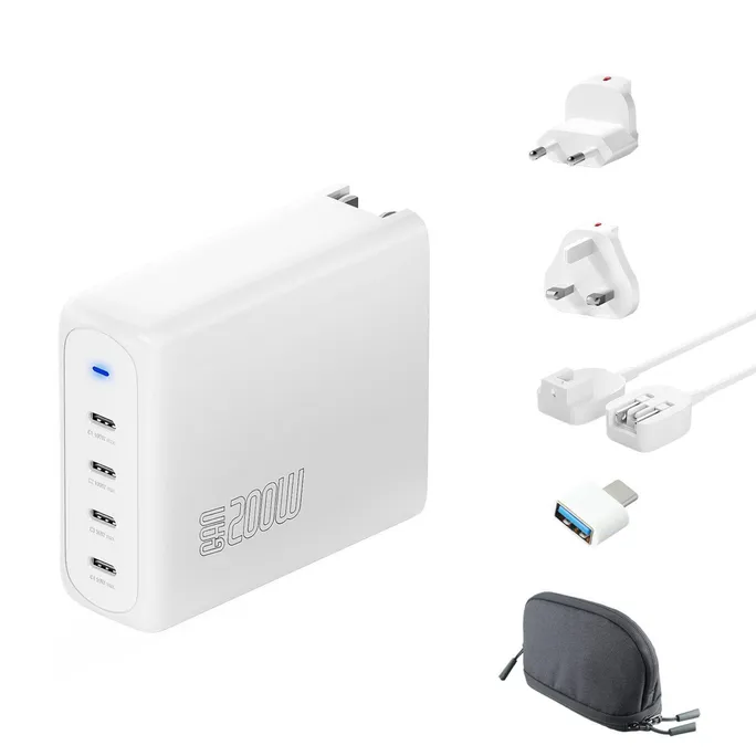4smarts GaN Flex Pro 200W Ladegrät 4 USB-C weiß