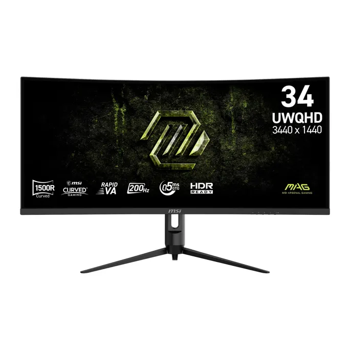 MSI MAG 342CQRFDE E20 34 Zoll UWQHD Rapid VA Curved Gaming Monitor 200 Hz 21:9 DP/HDMI