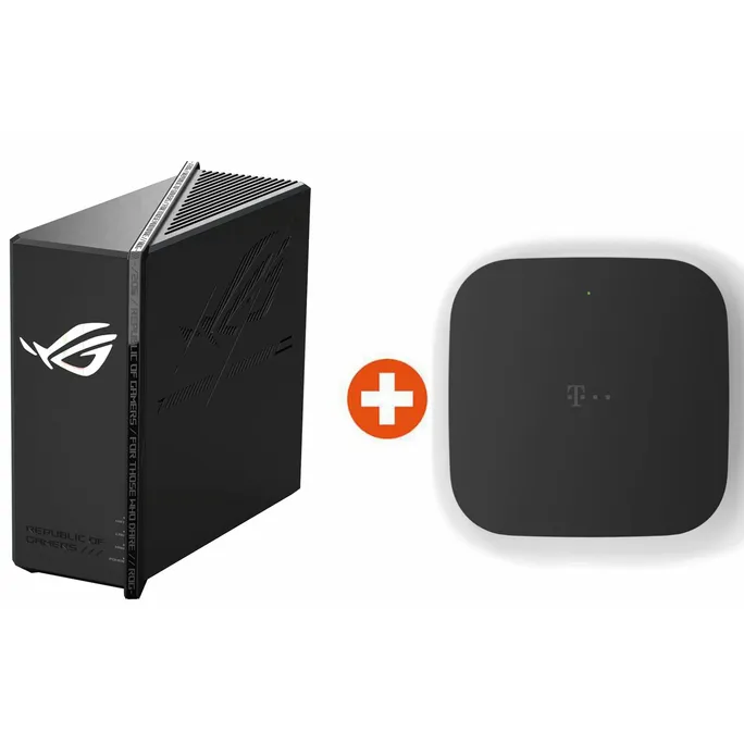 Bundle: ASUS ROG Strix GS-BE18000 Tri-Band WiFi 7 Gaming Router + Telekom Glasfaser Modem 2,5 Gbit/s schwarz