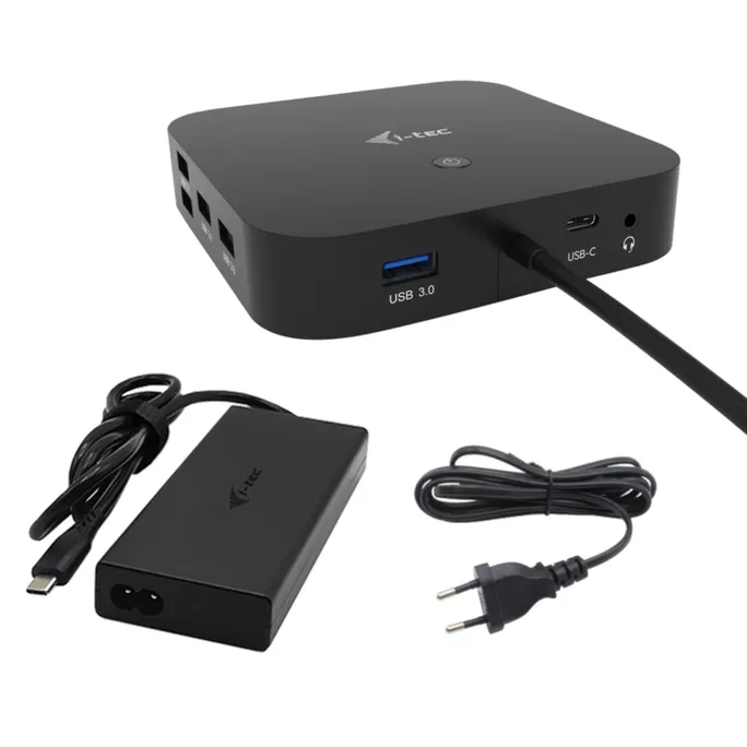 i-tec USB-C Dual Displayport Docking Station – 4K-Auflösung, 1x HDMI, 2x DP, 5x USB-A, 1x USB-C, Gbit-LAN, inkl. 100W Netzteil