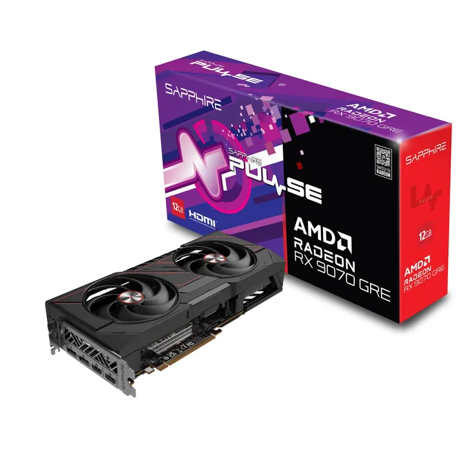 SAPPHIRE PULSE AMD Radeon™ RX 9070 GRE GAMING OC Grafikkarte 12GB GDDR6, DP, HDMI