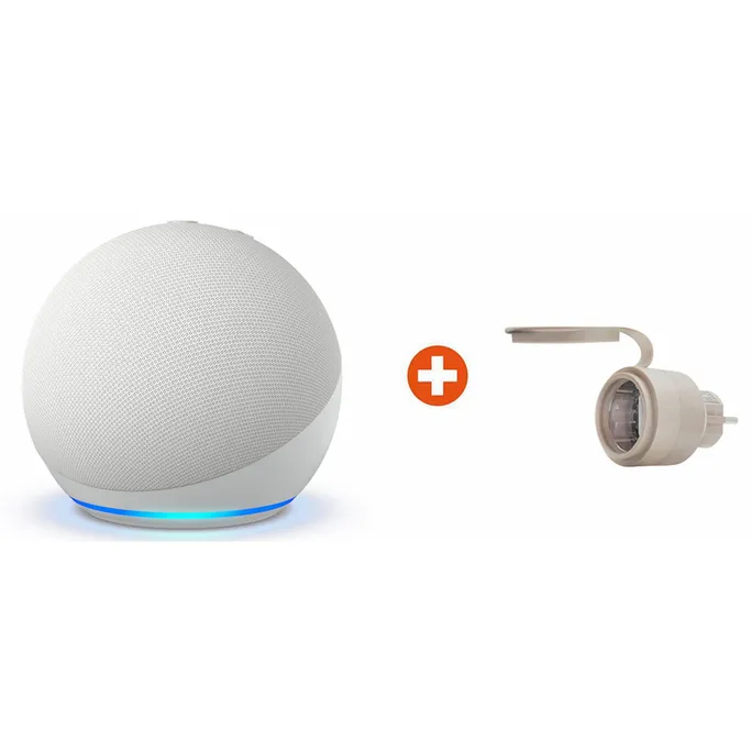 Bundle: Amazon Echo Dot (5. Gen.) smarter Lautsprecher mit Alexa, weiß + Shelly Plug & Play Outdoor Plug S Gen3 Z