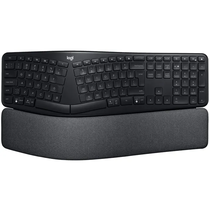 Logitech Ergo K860 Tastatur Schwarz, kabellos, Bluetooth, ergonomisch, US-International Layout, Unterstützt Logi Options+