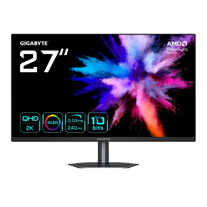GIGABYTE GO27Q24 27 Zoll QHD QD-OLED Gaming Monitor 240 Hz 16:9 DP/HDMI/USB-C 0,03ms