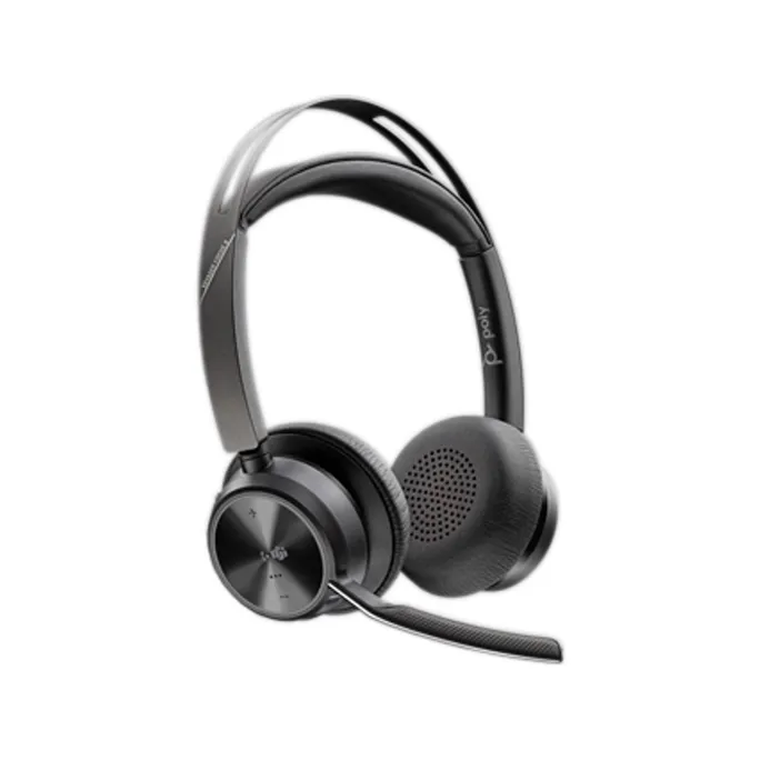 Poly Voyager Focus 2 MS Schwarz Kabelloses Bluetooth-Headset, USB-C/A, BT700 USB-C Dongle, ANC, Microsoft Teams zertifiziert