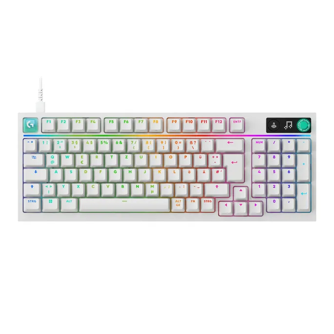 Logitech G G316 X 98 Mechanische Gaming-Tastaur Weiß, Taktile Switches, RGB, kabelgebunden, 8000 Hz Abtastrate, Anpassbar mit Logitech G HUB