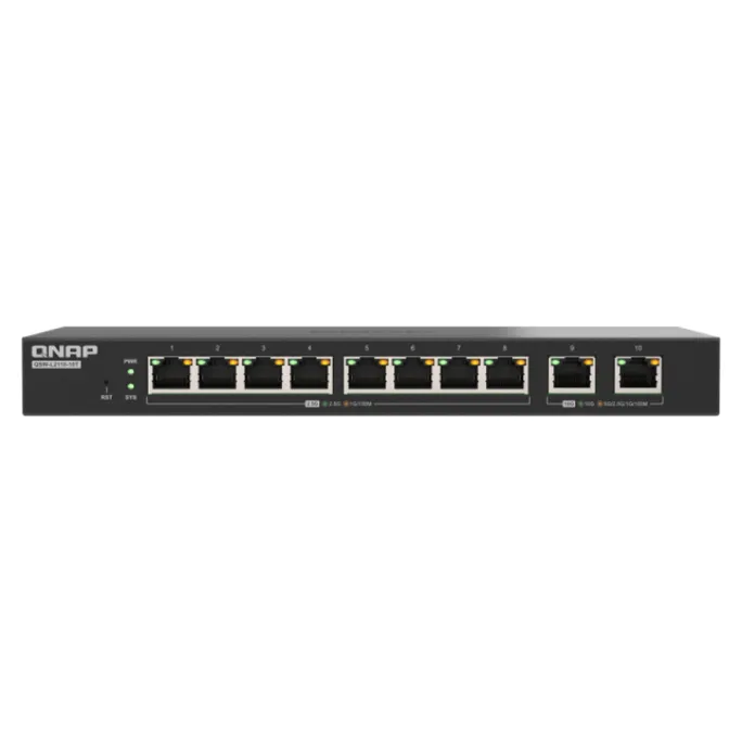 QNAP QSW-L2110-10T 8 ports 2,5GbE RJ45, 2 ports 10GbE Base-T Uplink-Ports Combo Switch
