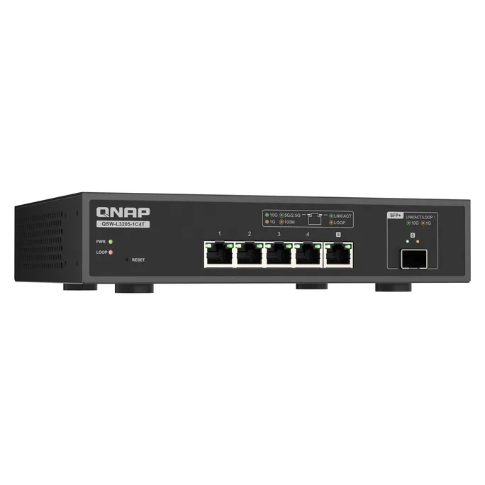 QNAP QSW-L3205-1C4T Managed 10GbE Switch – 4x 10GBASE-T & 1x 10G Combo Port