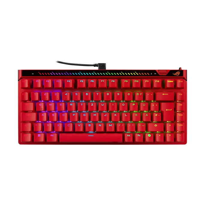 ASUS ROG Falchion Ace 75 HE Lava-Rot – Kabelgebundene Gaming-Tastatur, 75% Tastatur-Layout, Hot-Swap-fähig, Rapid Trigger, 8000 Hz Abtastrate