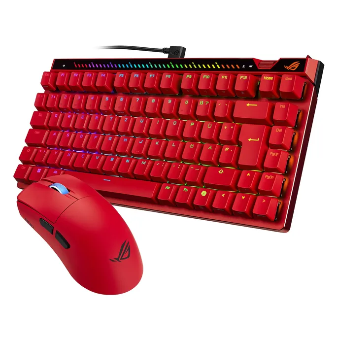 ASUS ROG Falchion Ace 75 HE Combo Lava-Rot – Gaming-Maus-Tastaturkombination, 75% Tastatur-Layout, Hot-Swap, 8000 Hz Abtastrate, inkl. ASUS ROG Harpe II ACE Gaming-Maus