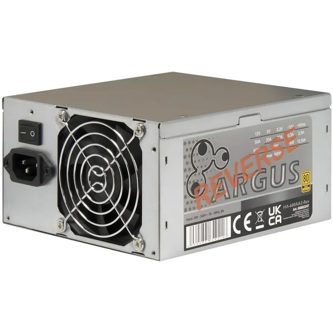 Inter-Tech Argus HA-600AA2-Rev 600W ATX 2.4  Netzteil 80+ Gold, Reverse