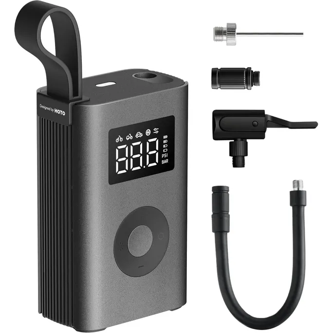 HOTO QWCQA001 Electric Air Pump ADV – Kabelloser Akku-Luftkompressor mit 150 PSI, Digitaldisplay, Auto-Stopp und USB-C