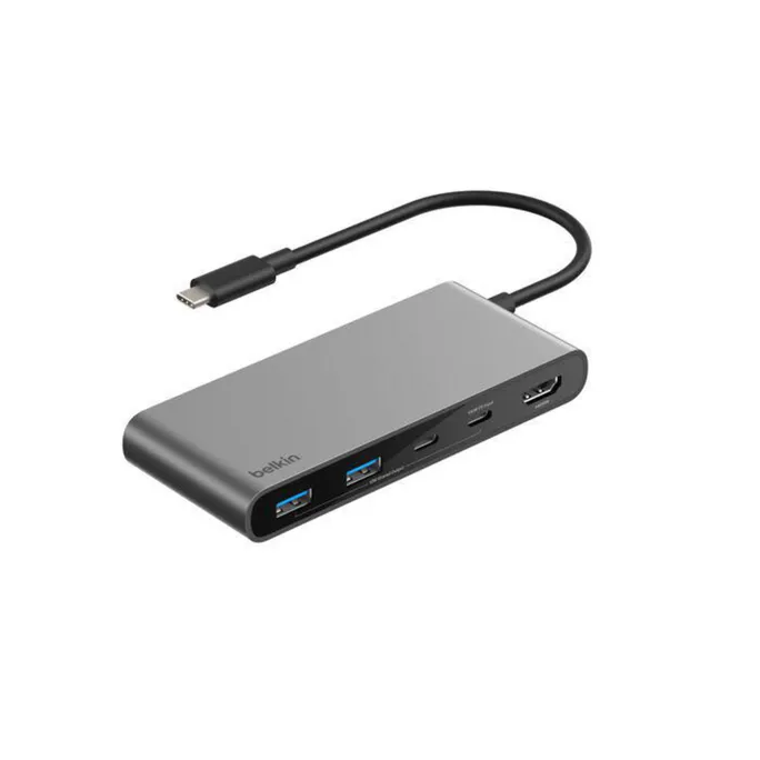 Belkin 7-Port-USB-C-Hub mit zwei USB-C Anschlüssen silber