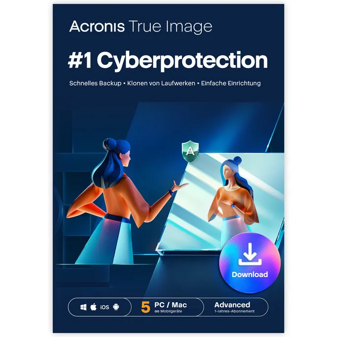 Acronis True Image Advanced | 5 Geräte | 250GB Cloudspeicher | Download & Produktschlüssel
