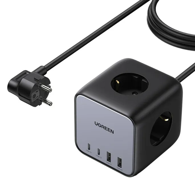 UGREEN Nexode CD268 DigiNest 7-in-1 65W Desktop Charger Steckdosenwürfel 2x USB-C 2x USB-A 3x AC Out