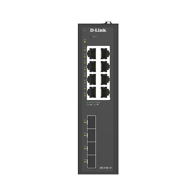 D-Link DIS-210G-12 12-Port Industrial Smart Managed Switch